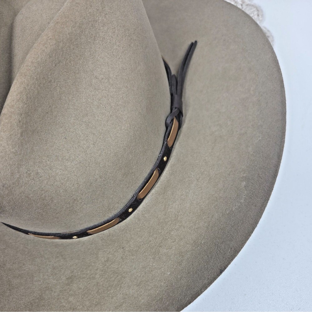 MENS Stetson Stallion HUTCHINS 3X Wool Felt Cowboy Hat 7 1/4 STONE USA TEXAS - Picture 9 of 9